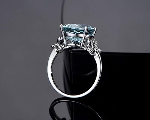 Miniatura 6 de Wenbin Anillo de topacio de piedra natural para mujer, anillo de lazo de topacio azul, anillo de plata de ley 925, anillo de compromiso ovalado,