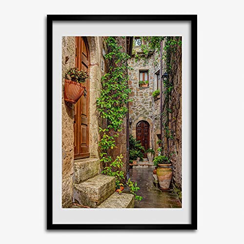 Cadre photo 50x70 cm Tulup avec affiche de rues italiennes pour decoration de salon