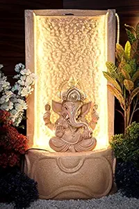 Expleasia Slate Ganesha Water Fountain for Home, Office, Garden Peach Color Large Ganesha Water Fountain, Water Fountain for Home Decor, Fountain for Living Room