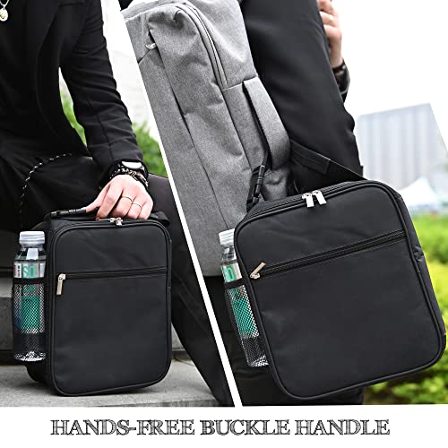 Lunch Bag For Women & Men, Reusable Insulated Cooler Lunch Bag,Durable Spacious And Easy To Clean Lunch Bag,Leakproof Portable Lunch Box With Pocket And Clip On Handle,For Office Work School (Black) #TOP4