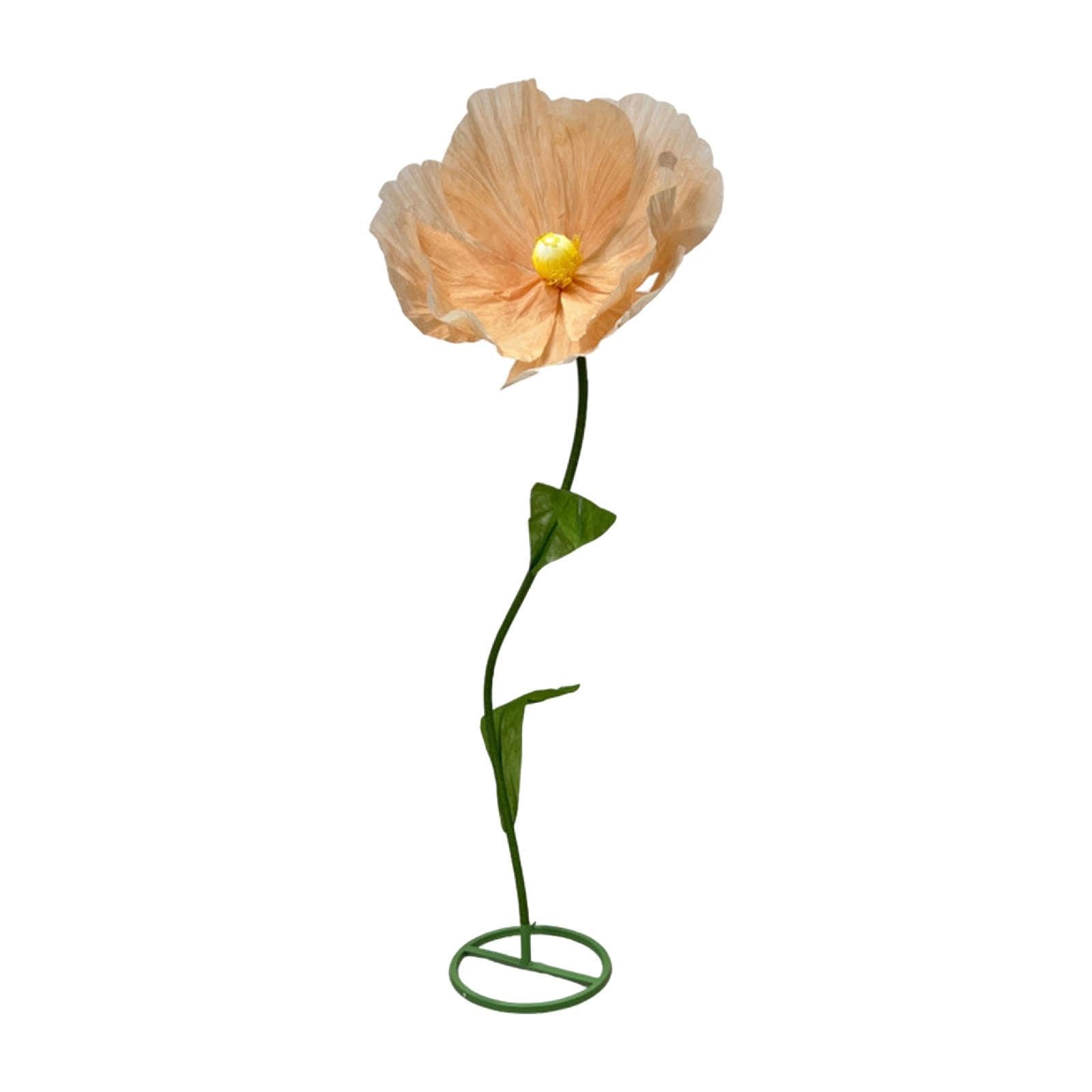 rockible Flor de Papel Artesanal Flor Gigante de Bodas con Base de pie Multipropósito Enorme Flor Artificial para Fiestas de cumpleaños, Champán Ligero