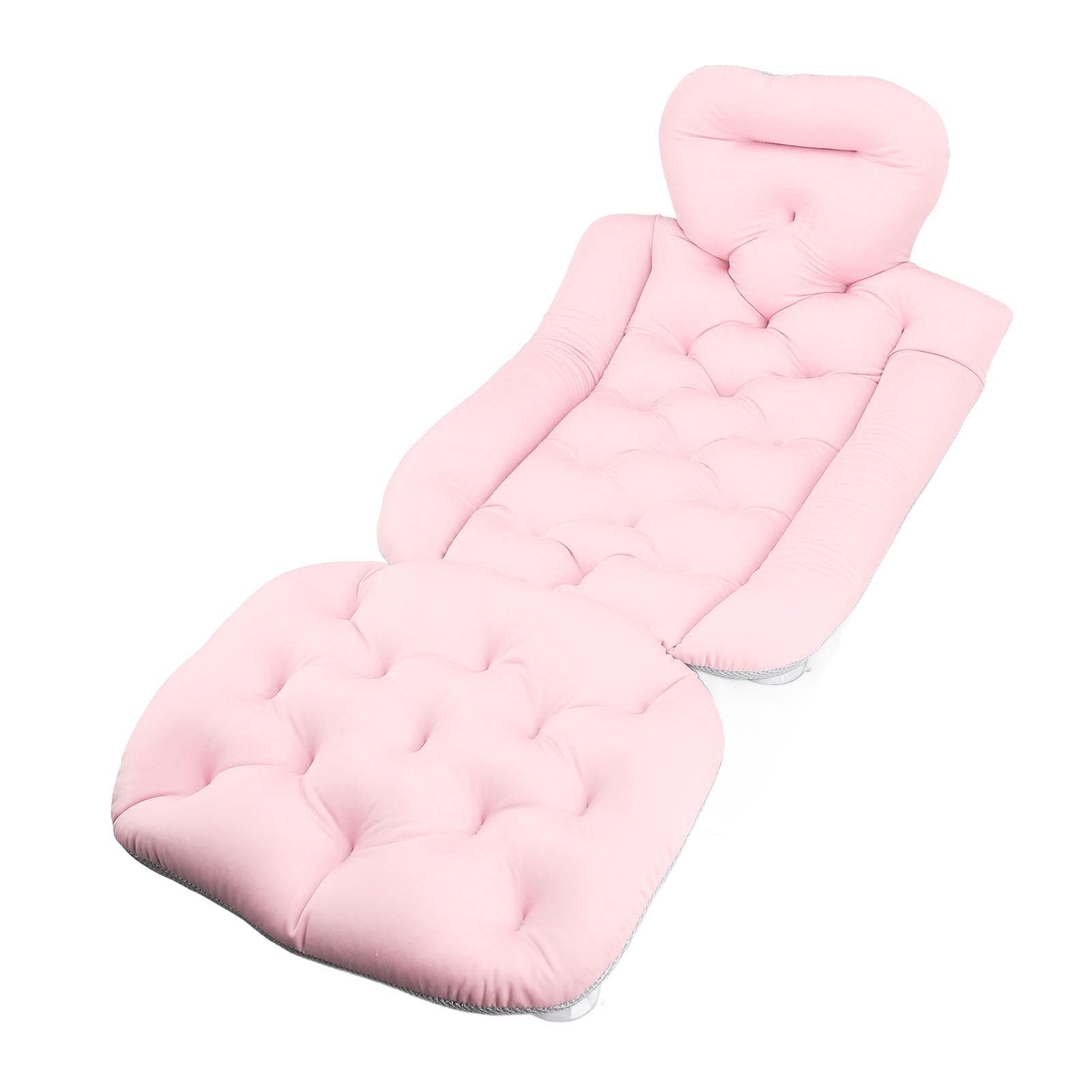 Cuscino Bagno per Tutto il Corpo Aggiornato, Morbido Cuscino Seduta per Adulti, Tappetino Bagno per Supporto Testa e Collo in Varie Vasche (Roseo)