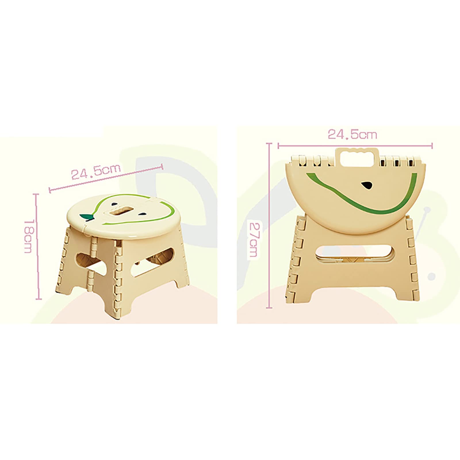 Silla plegable de plástico Creativo Taburete diseño de fruta taburete bajo portátil al aire libre casa jardín banco pequeño