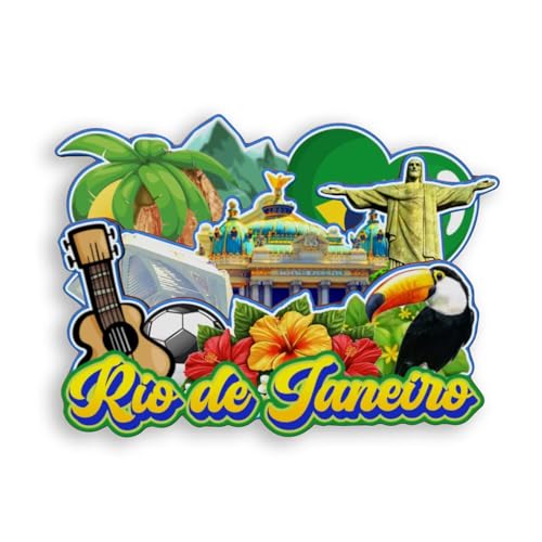 Quwsne Imán para nevera de Río de Janeiro, Brasil, imán para nevera, recuerdos de viaje de ciudad, regalos turísticos, monumentos clásicos 3D, hechos a mano, decoración del hogar, 1898