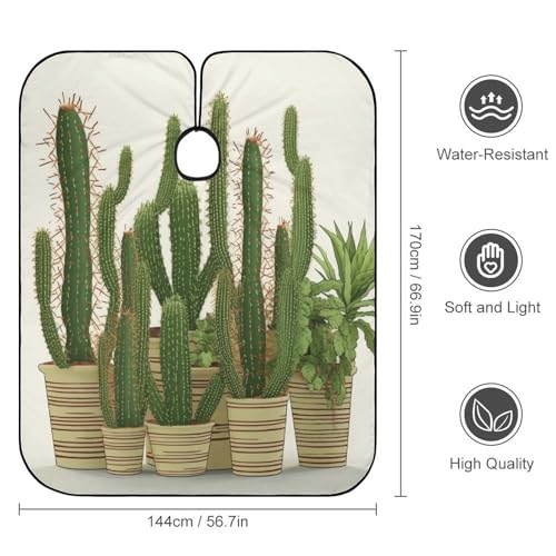 Capa para Corte de Cabello Cactus Tropical 170x144 cm miniatura 2