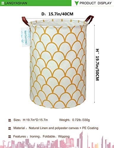 Image of Laundry Hamper Fabric Organizer Collapsible Basket Gold egg | Waterproof Storage Bin Kids Toy Clothes Baskets for Gift Children Nursery Bedroom Bathroom