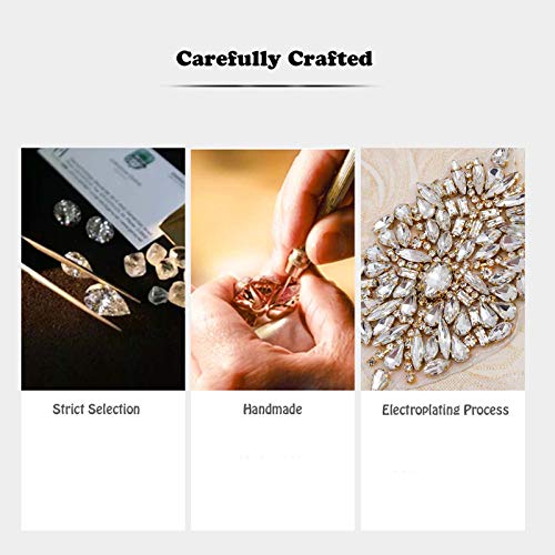 FAMLEAF 2 peças aplique de strass, aplique de strass de cristal, enfeites de aplique de strass, apli