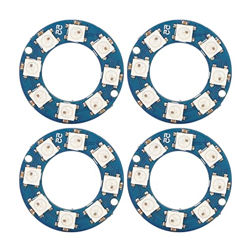 4Pcs LED Ring Lamp Board, RGB Full Color 8pcs LED WS2812 5050 Chip for LED Decorative Lighting, Indoor and Outdoor, Video, Irregular Screen