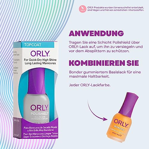 Orly Polishield 3-In-1 Ultimate To Pcoat Nail Coat, 0.6 Ounce #TOP2