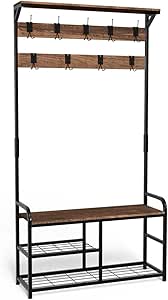 Appendiabiti Da Terra Con Scarpiera 3 In 1 - 16 Ganci Rimovibili, Nero, Per Ingresso - Foto 3