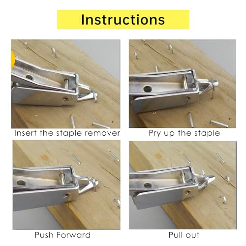 GEARLINTON Upholstery Staple Remover Tack Puller Nail Remover Tools Set W End Cutting Pliers, Staple Puller, Tack Lifter, Fastener Remover, for Furniture Floor Wall Car Photo Frame, 4 in 1 Kit - Image 6