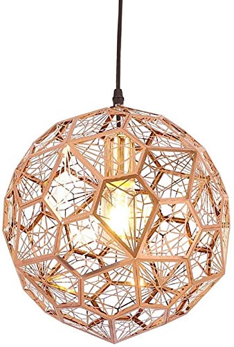Lustre suspension géométrique diamant plafonnier or rose luminaire intérieur 30cm
