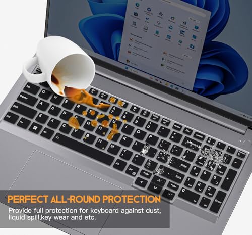 Image of Saco Keyboard Cover for 2025 2024 Lenovo ThinkBook 16 [Gen 6 Gen 7 Gen 8 Gen 9] 16-inch Laptop, ThinkBook 16p [Gen 4 & Gen 5] Keyboard Protector Skin- Black