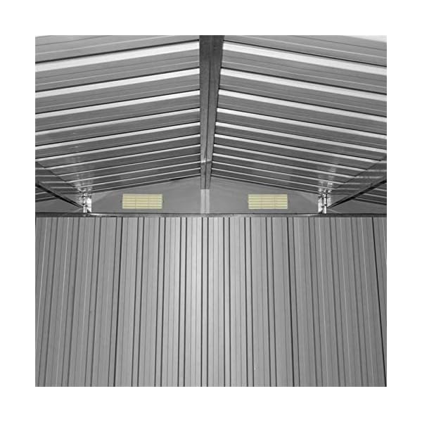 ZeoTioo Geräteschuppen Gerätehaus Gartenschuppen 204x132x185cm Metall Gartenhaus – Bild 7