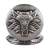 Bewegung: YXDEW Taschenuhr Antike Taschenuhr Majestät Löwen Kopf Roaring Lange Halskette Kette Männer Frauen Wachebeschreibungte Steampunk Weihnachten Geschenke Retro Punk (Color : Grey)