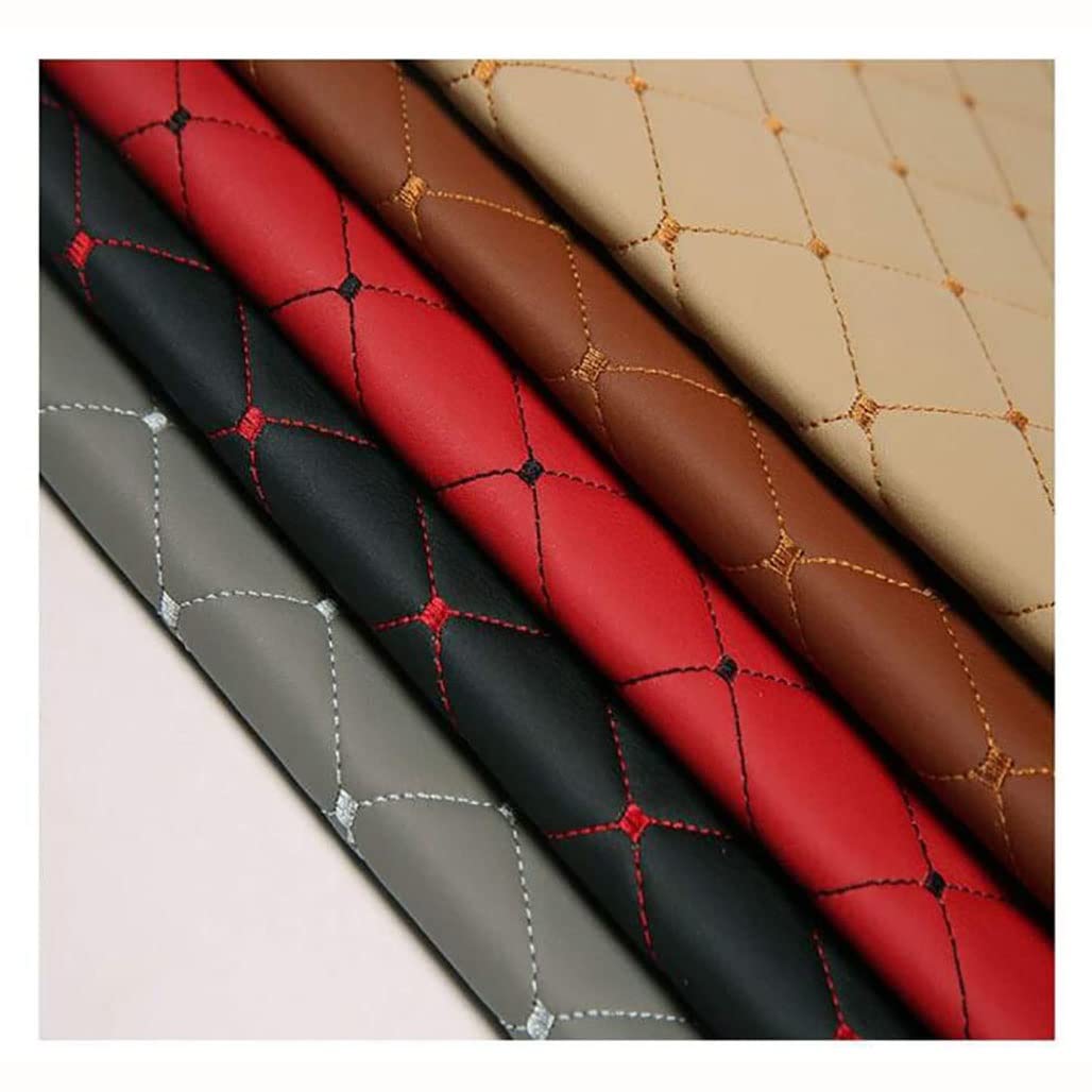 Pu Leder Kunstleder Gestepptes Leder Diamantstich Gepolstertes Ledertuch Material Polsterung Kunstleder Stoff Kunstleder Ledertuch Material Polsterung, Auto Futter/Schwarzes Quadrat/1,4*