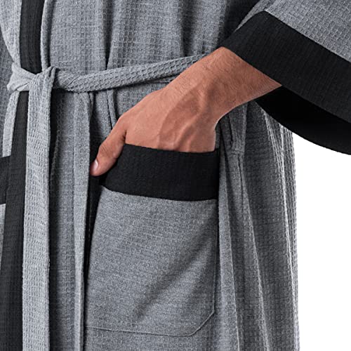IZOD Men's Waffle Knit Kimono Robe4