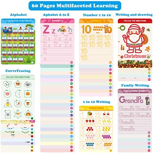 Preschool Learning Activities Handwriting Practice for Kids, 60 Pages Educational Montessori Toys for 3 4 5 6 Year Old Kindergarten Learning Game Autism Materials for Toddlers 5 51cAcVdG47L. AC