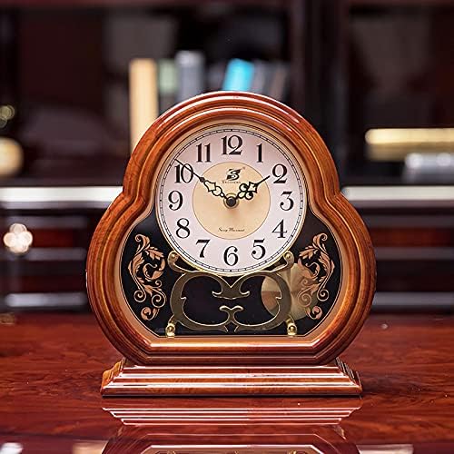 Vintage Mantel Clock, Silent Movement, Battery Operated Table Clock for Home Decor, Office, Desk & Fireplace