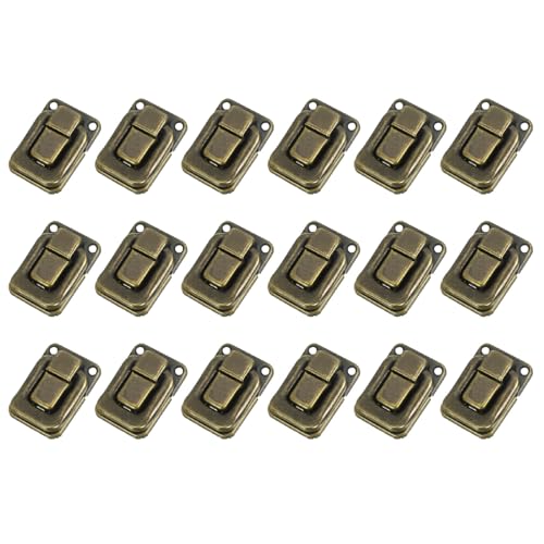 Image of PATIKIL Toggle Catch Lock 1.6 inch x 1 inch, 18 Pack Metal Buckle Hasp Lock Latch Clasp for Jewelry Box Wooden Case Decoration, Bronze