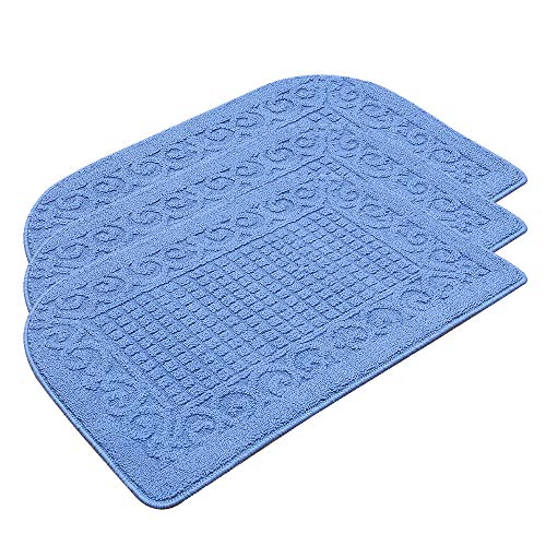 Cosy Homeer 27x18 Anti-Fatigue Kitchen Rugs, 3pc Blue