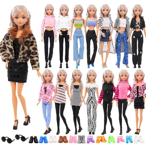 Miunana 17 Puppenkleidung 5 Fashion Kleidung Set 10 Schuhe 2...