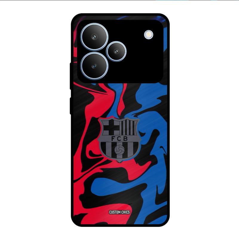 Image of PrintShield FC Barcelona Comic Back Cover for Realme P4 5G, Shockproof Printed Phone Case with Soft TPU Sides & Anti-Slip Grip