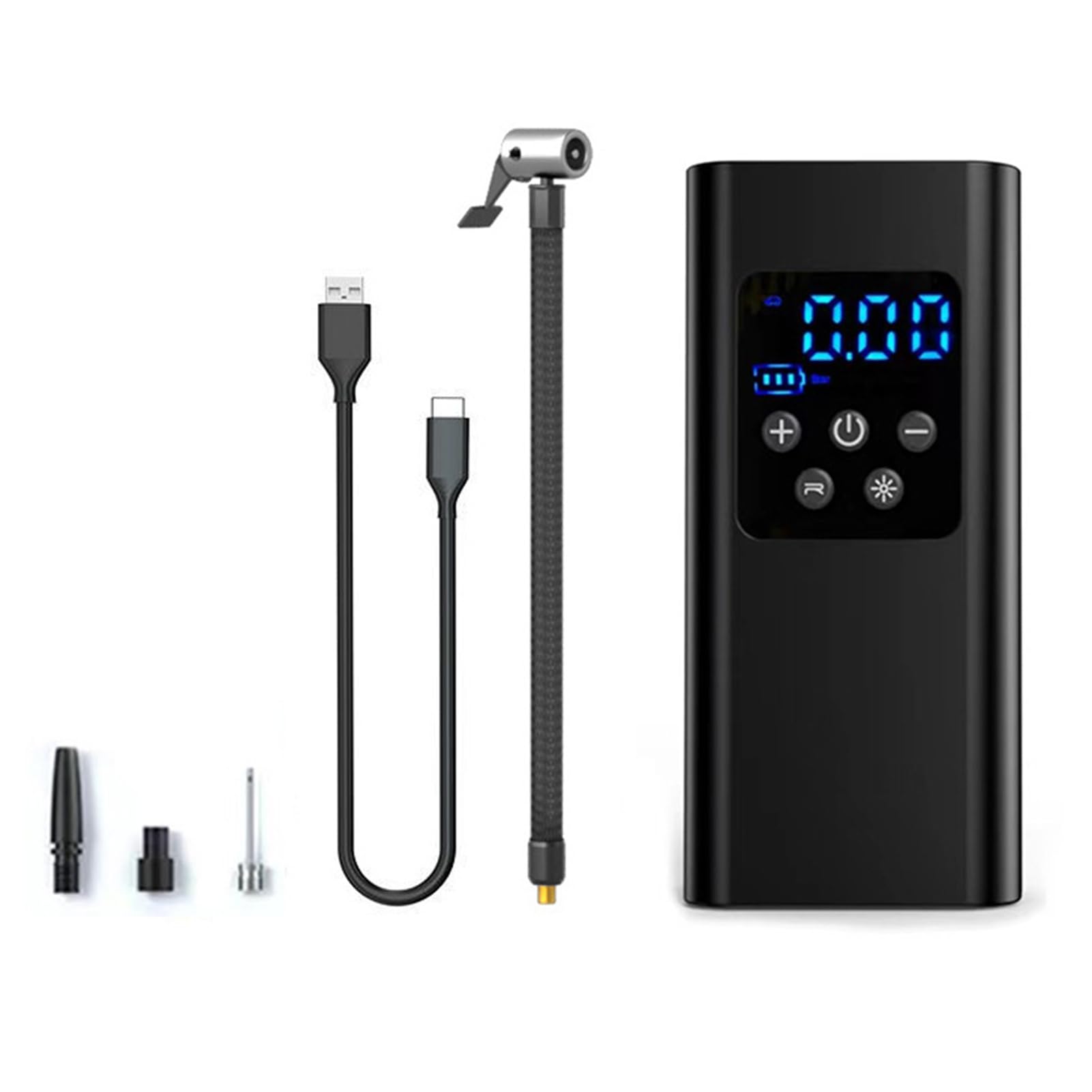 Gonfleur de Pneu compresseur d'air Portable 6000mAh 150PSI Pompe à Air pour pneus de Voiture Pompe à Pneu avec lumière LED pour Voiture Moto Balle (6000mAh)