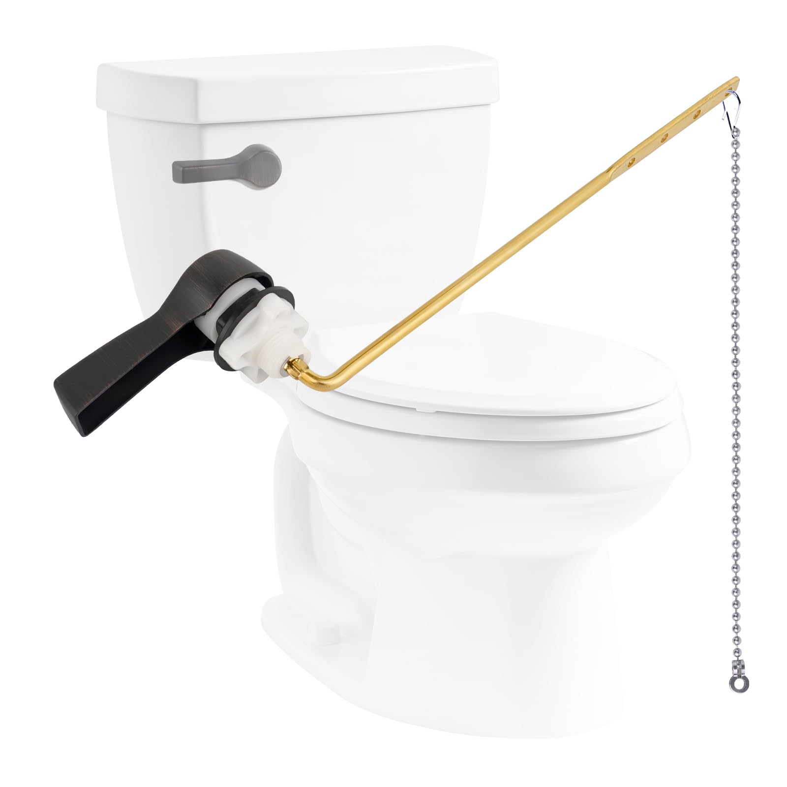 Hibbent Universal Metal Front Mount Toilet Handle Kit, Oil Rubbed Bronze