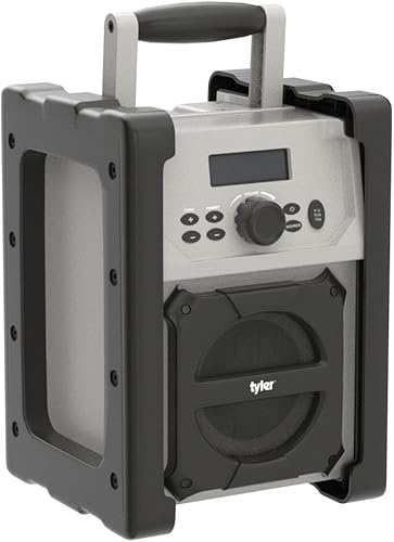 Miniatura 4 de Tyler Altavoz de radio Bluetooth para el lugar de trabajo inalámbrico alimentado por batería o CA/CC - Sonó más de 100 pies - USB - Salida AUX -