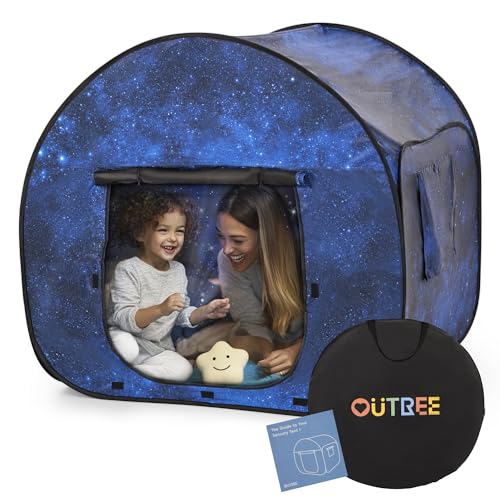 OUTREE Sensory Tent 47 * 47 * 47 in?Starry Night Print,Sensory Tent for Kids with Autism, pop up Play Tent
