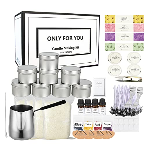 Candle Making Kit, Candle Making Kits for Adults and Teens with Candle Wax Dyes, Candle Wicks and Stickers and More, Candle Arts Crafts, Candle Making Supplies