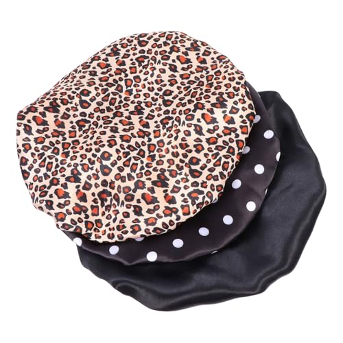 CALLARON 3 Piezas Gorro De Dormir Para Gorro De Baño Tela Capó Para Dormir Gorra De Shower Cubrir Gorro De Dormir De Seda Su Chicas Gorros De Ducha Para Largo Spa Satín