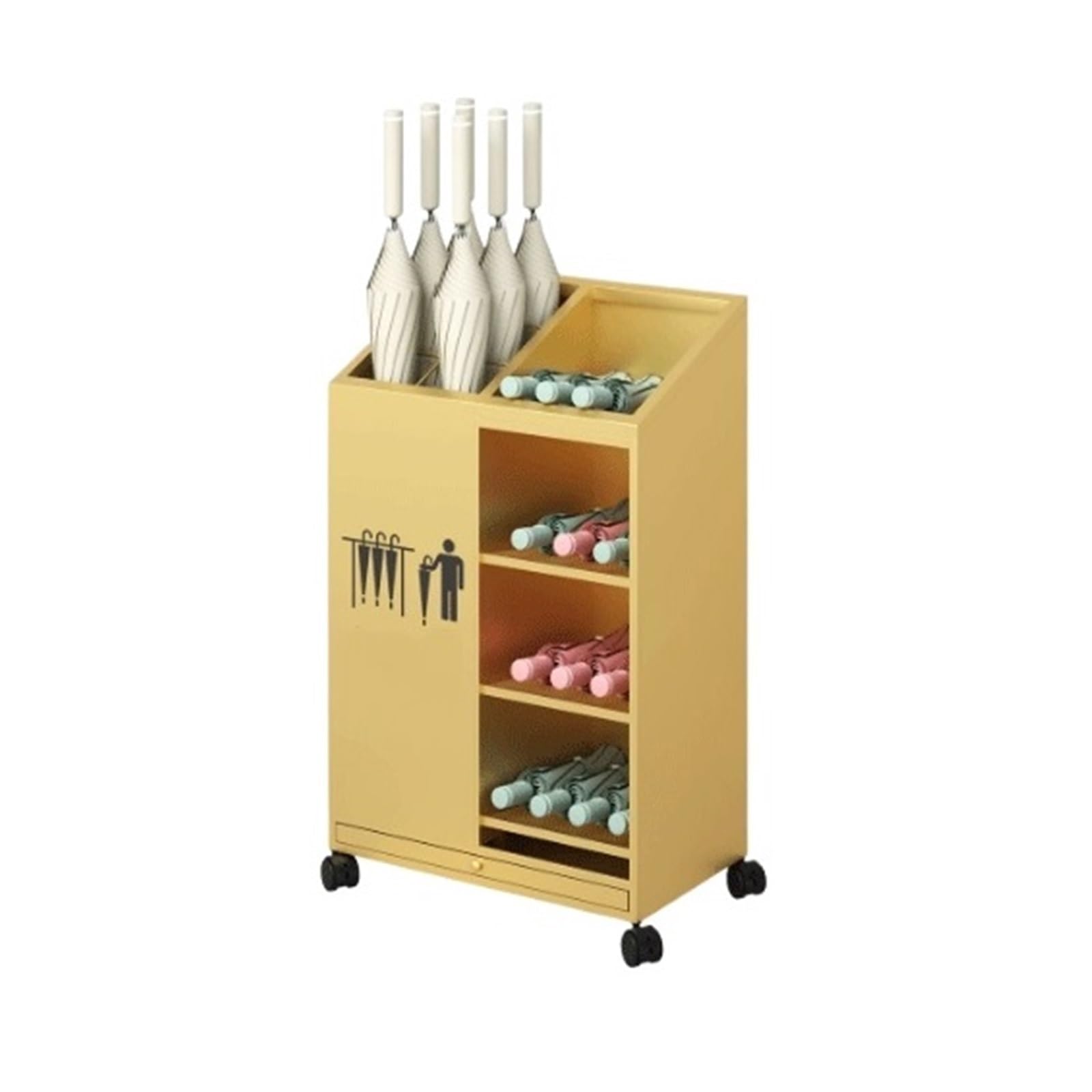 Z4T8M2K6G5 Umbrella Holder Umbrella Stand For Hotel Lobbies, Commercial Spaces, Offices, And Classrooms(Gold,Small)