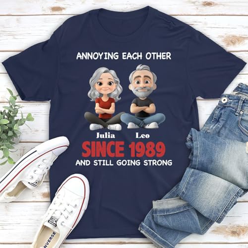 Couple T-Shirt Personalized - Annoying Each Others Since Tee for Wife Husband - Cotton Shirt Together Forever4