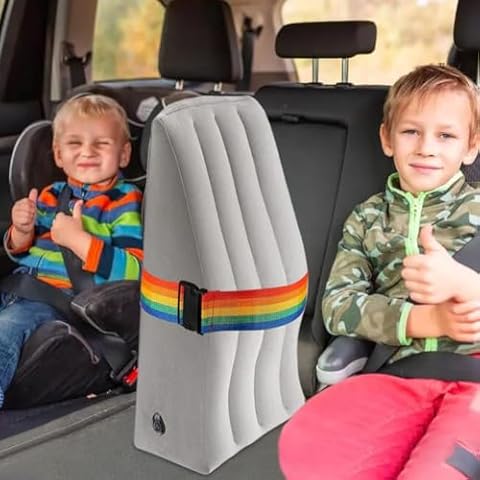 XDGJTBFMY Inflatable Car Seat Divider, Inflatable Foot Rest for Air Travel, Portable Back Seat Divider for Kids to Stop Fighting, Car Seat Divider for Reduce Stress for Parents On Long Driving (A) Cover