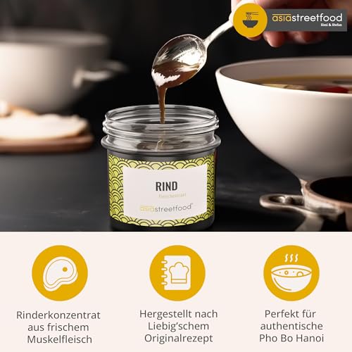 asiastreetfood Rind Fleischextrakt 100 g – 100 % Rindfleischextrakt ohne Zusätze – Basis für Suppen, Saucen, Marinaden & Rinderbrühe – Original-Fleischextrakt nach Liebig