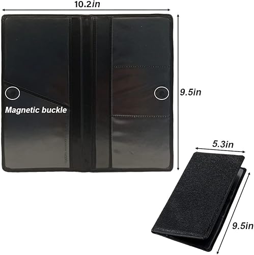 Miniatura 3 de ERWUBA Soporte para documentos de registro y seguro de automóvil con diamantes de imitación, de cuero con purpurina, organizador de guanteras de