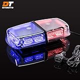 12' 36W Blue Red LED Emergency Police Mini Light Bar - Waterproof Magnetic Roof Top Mount Strobe...