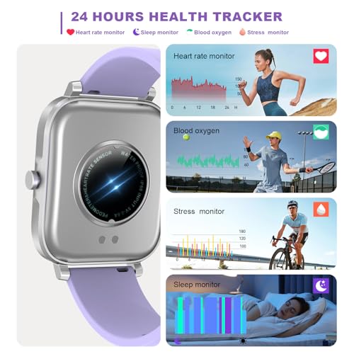 Torjalph Smart Watch For Men Women Compatible With Iphone Samsung Android Phone 1.69 Inch Full Touch Screen Watch Ip68 Waterproof Bluetooh Fitness Tracker Smart Watch With Heart Rate/Sleep Monitor thumb #2