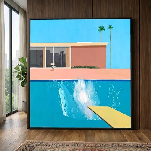 Pintura minimalista moderna LMYCHENG con diseño de piscina decorativa de 30x30cm