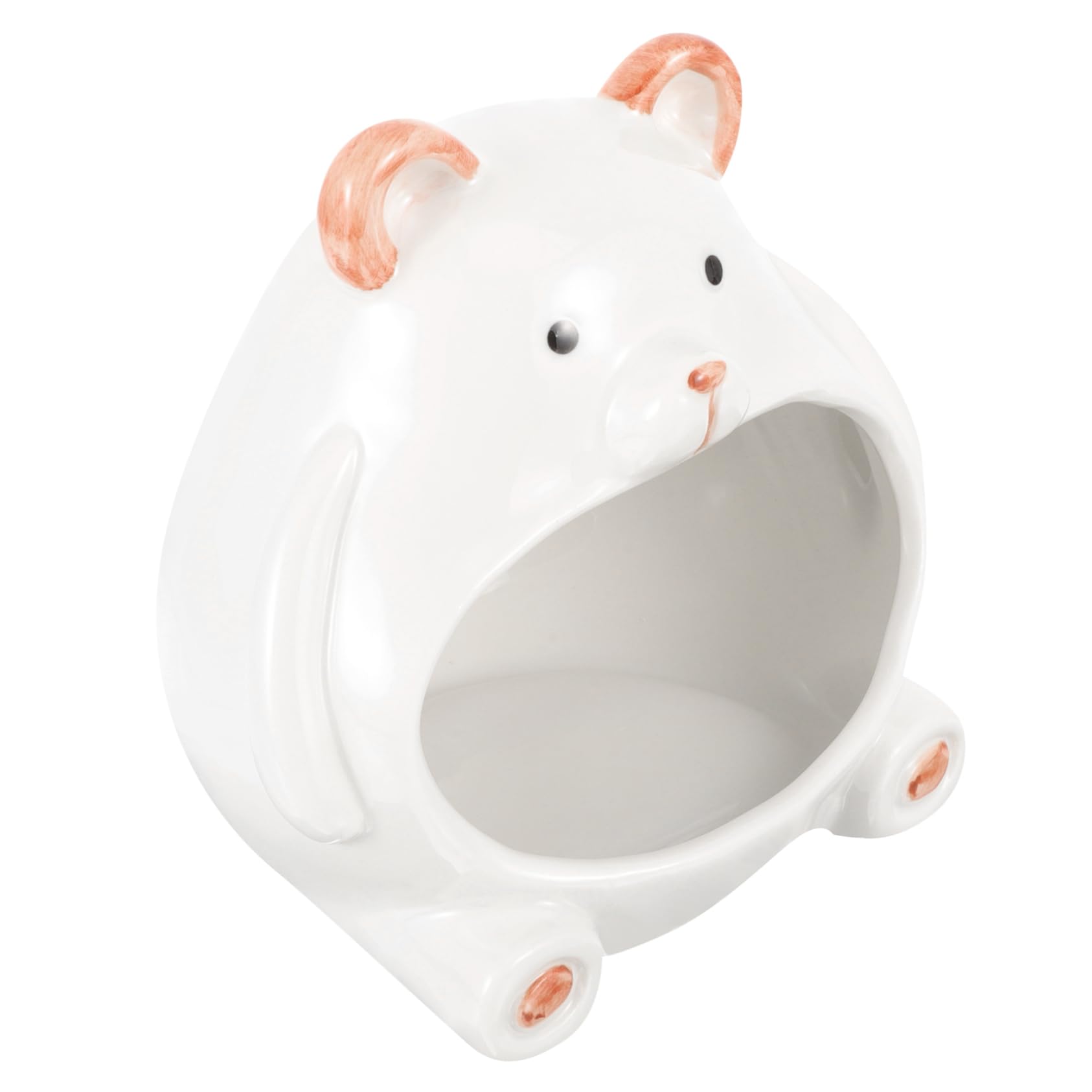 Milisten Maison pour Hamster en Céramique Blanche, Cachette de Hamster Rafraîchissante et Résistante à L’Usure, Sûre pour Petits Animaux, pour Cage