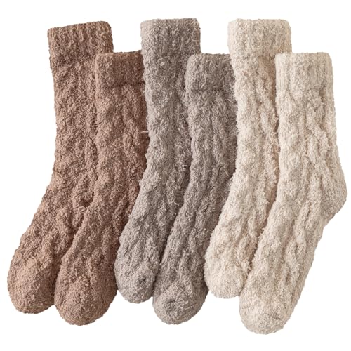 Passionbility Womens Fuzzy Socks Cozy Fluffy Winter Sleeping Socks 3 Pairs - image 1