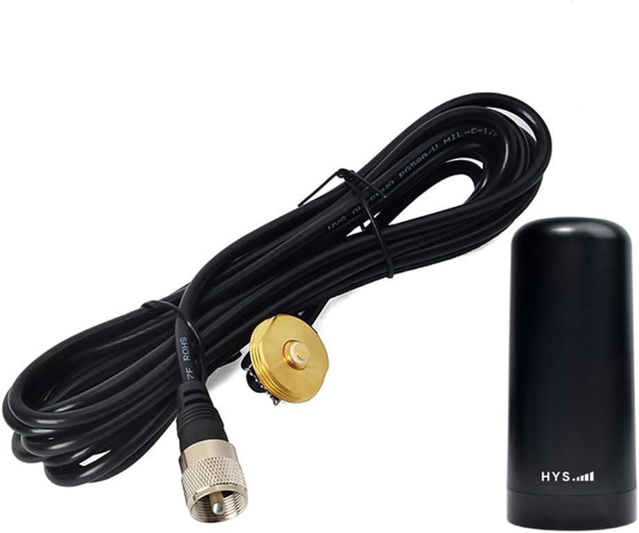 HYS Pretuned Low-Profile UHF Band NMO GMRS Antenna, Roof Mount with NMO to UHF PL259, W13'/About 4m RG-58U for 460-470Mhz Amateur Radio