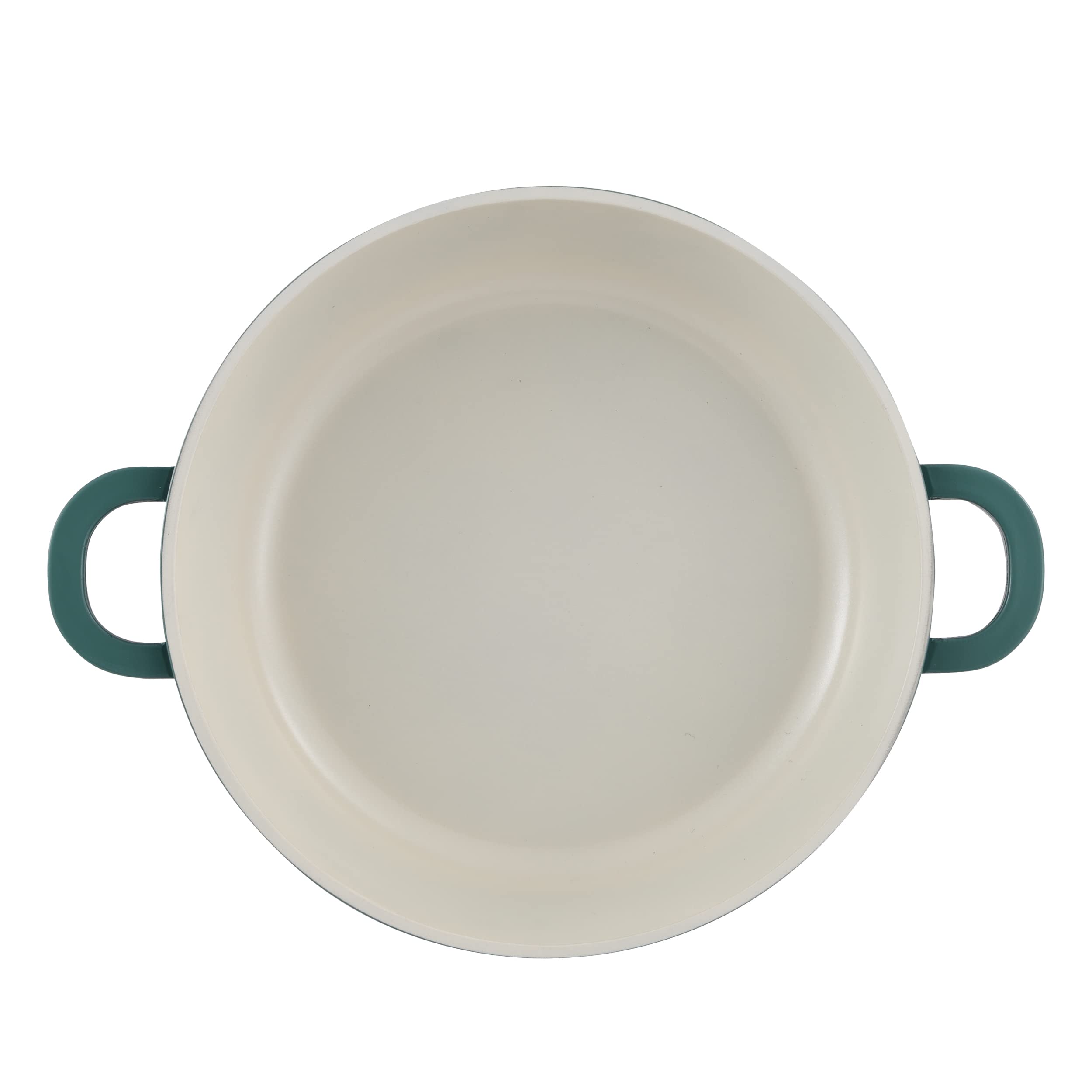 BERGNER Excalibur | Pentola bassa da 24 cm di diametro e 6,5 cm di altezza | con coperchio | realizzata in alluminio pressofuso | adatto per forno e induzione | verde