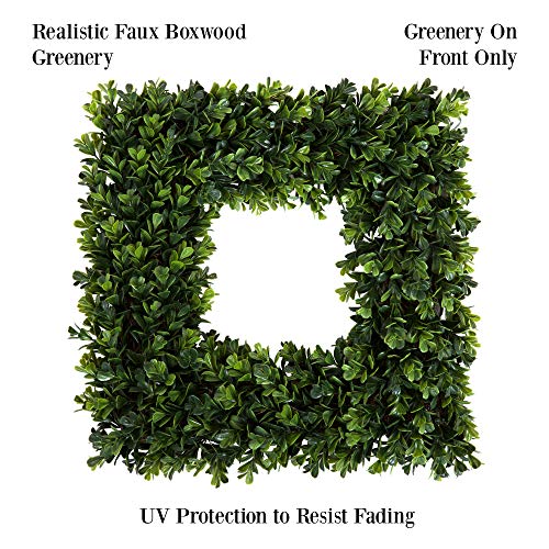 Pure Garden Boxwood, Artificial Wreath-16.5 Inches, 16.5X3, Green #TOP2