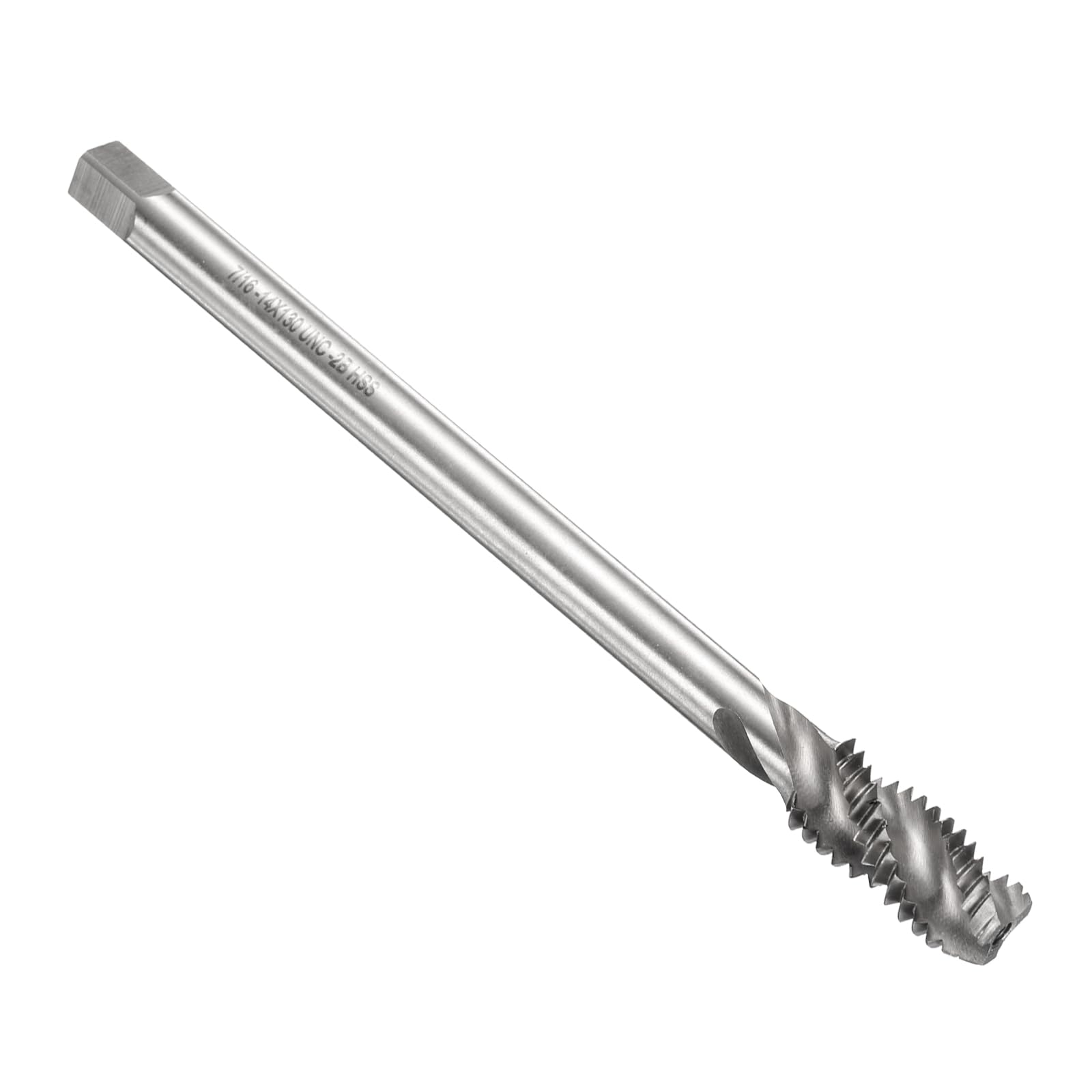 uxcell Spiral Flute Thread Taps 7/16-14 UNC 2B Machine Threading Tap Bit, Uncoated Screw Tapping Repair Tool, M2 High-Speed Steel (HSS)