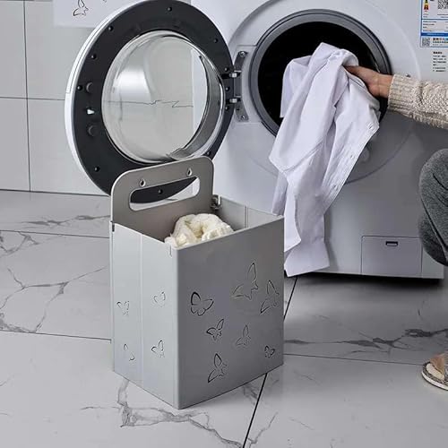 Space-Saving Foldable Wall-Mounted Laundry Basket for Bathroom & Bedroom Organization