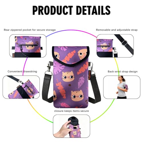 Image of Neoprene Phone Sleeve Pouch Case Bag for Men Women w /Crossbody Strap /Neck Lanyard for iPhone 17 /16 /15 /14 Pro Max, Samsung S25，Pixel 10
