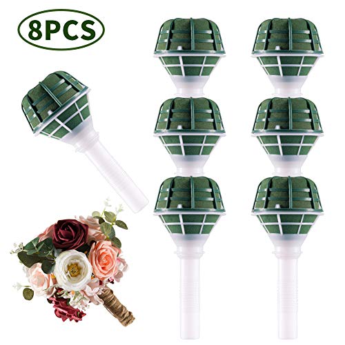 Toopify 8 PCS Bouquet Holders Foam, Floral Handle Bridal Bouquet Holder for Fresh